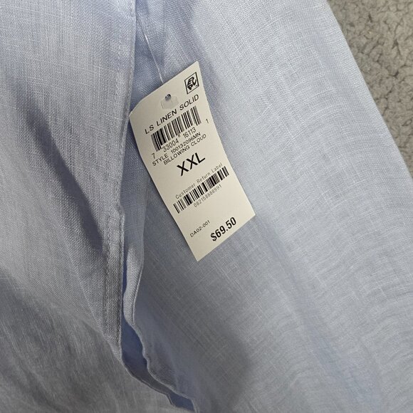 Club Room Shirt Mens Size 2XL Light Blue Luxury Billowing Cloud 100% Linen NWT - Picture 7 of 13